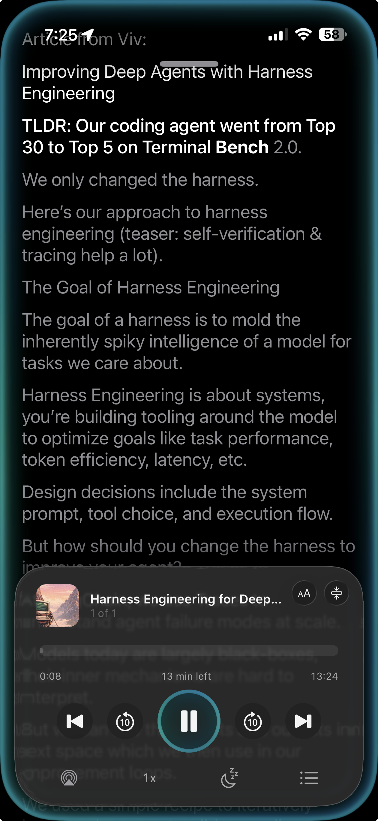 Media player playing saved content